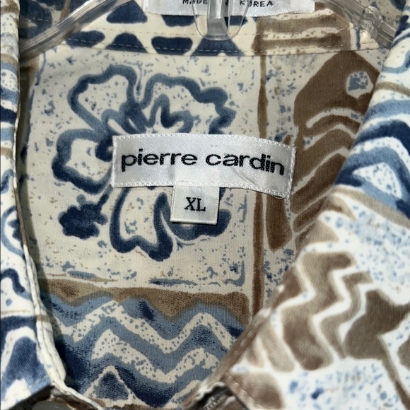 Pierre‎ Cardin Blue and Brown Casual Button Down Shirt - Picture 6 of 9